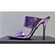 Versace High Heel 10cm Mules Metallic Purple 2023