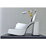 Versace Heel 11cm Aevitas Single Platform 4cm Sandals Leather White 2023