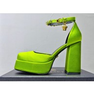 Versace Heel 11cm Aevitas Single Platform 4cm Pumps Satin Green 2023