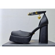 Versace Heel 11cm Aevitas Single Platform 4cm Pumps Satin Black 2023