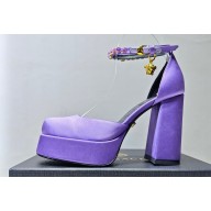 Versace Heel 11cm Aevitas Single Platform 4cm Pumps Satin Purple 2023
