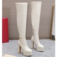 Valentino Heel 15.5cm Platform 4.5cm Tan-Go boots in calfskin White 2023