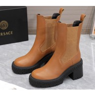 Versace Calfskin Chelsea Boots Brown 2023
