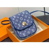 Louis Vuitton Monogram Pochette Cancun Pouch Bag M60018 Denim Blue 2023