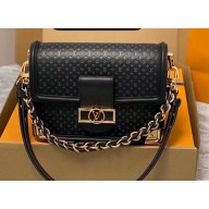 Louis Vuitton Calfskin Dauphine MM Bag M22276 Black 2023