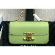 Celine CHAIN SHOULDER BAG triomphe in Shiny calfskin 197993 Green