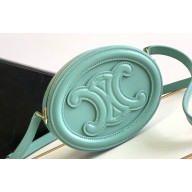 Celine CROSSBODY OVAL PURSE cuir triomphe in SMOOTH CALFSKIN 101703 Cyan