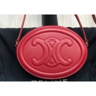Celine CROSSBODY OVAL PURSE cuir triomphe in SMOOTH CALFSKIN 101703 Red