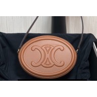 Celine CROSSBODY OVAL PURSE cuir triomphe in SMOOTH CALFSKIN 101703 Brown