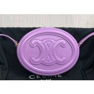 Celine CROSSBODY OVAL PURSE cuir triomphe in SMOOTH CALFSKIN 101703 Purple