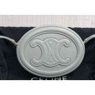 Celine CROSSBODY OVAL PURSE cuir triomphe in SMOOTH CALFSKIN 101703 Gray