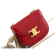 Celine CHAIN BESACE CLEA BAG in Shiny calfskin 110413 Red