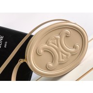 Celine OVAL BAG CUIR TRIOMPHE in SMOOTH CALFSKIN 198603 Beige