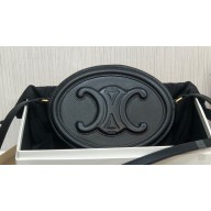 Celine OVAL BAG CUIR TRIOMPHE in SMOOTH CALFSKIN 198603 Black
