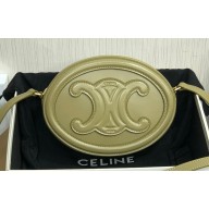 Celine OVAL BAG CUIR TRIOMPHE in SMOOTH CALFSKIN 198603 Olive Green