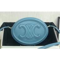 Celine OVAL BAG CUIR TRIOMPHE in SMOOTH CALFSKIN 198603 Blue
