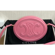 Celine OVAL BAG CUIR TRIOMPHE in SMOOTH CALFSKIN 198603 Pink