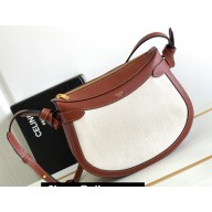 Celine besace noeuds français Bag in TEXTILE AND CALFSKIN Natural / Tan 198008