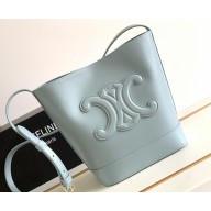 Celine SMALL BUCKET CUIR TRIOMPHE Bag in SMOOTH CALFSKIN 198243 California Blue