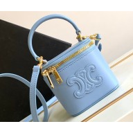 Celine MINI VANITY CASE CUIR TRIOMPHE Bag in SMOOTH CALFSKIN 10J763 Celeste