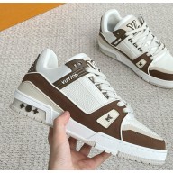 Louis Vuitton Men's LV Trainer Sneakers Top Quality Brown 2023