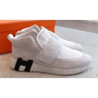 Hermes H Women/Men Sneakers in stretch canvas and calfskin 05 2023