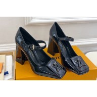 Louis Vuitton Heel 8.5cm Shake mary-jane Pumps Patent Black 2023