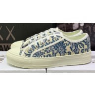 DIOR Walk'n'Dior Low Top Sneakers in Blue Brocart Embroidered Cotton 2023