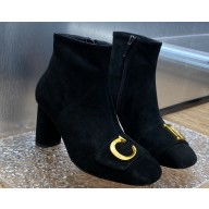 Dior Heel 8.5cm C'est Ankle Boots in Calfskin Suede Black 2023