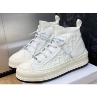DIOR Walk'n'Dior Platform High Top Sneakers in Macrocannage Technical Mesh White 2023