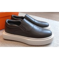 Hermes Hiro Women/Men loafers in calfskin Gray 2023