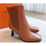 Hermes Gill 75 ankle boots in leather Brown 2023