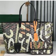 Goyard Saint Louis PM Tote Bag Lettres Camouflage Black/Green