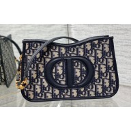 Dior CD Signature Hobo Mini Bag in Blue Dior Oblique Jacquard 2023
