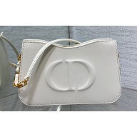 Dior CD Signature Hobo Mini Bag in White Calfskin with Embossed CD Signature 2023