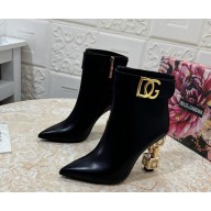 Dolce & Gabbana Heel 10.5cm Logo DG Pop heel ankle boot Black 1028-2024
