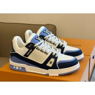Louis Vuitton women's/men's LV Trainer leather low trainers blue 1028-2024