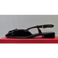 Valentino VLogo Signature Slingback ballerina Flats in leather patent Black