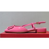 Valentino VLogo Signature Slingback ballerina Flats in leather patent Pink