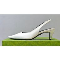 Gucci Heel 5.5cm Square slingback pumps 764192 White 2023