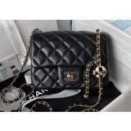 Chanel Lambskin Mini Flap Bag with Black/White Ball AS1786 Black 2023