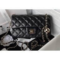 Chanel Lambskin Small Flap Bag with Black/White Ball AS1787 Black 2023