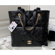 Chanel Calfskin Shopping Tote Bag AS4359 Black 2023