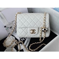 Chanel Lambskin Mini Flap Bag with Black/White Ball AS1786 White 2023