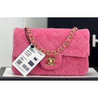 Chanel Wool Tweed Small Classic Handbag A01116 Pink 2023