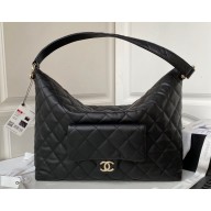 Chanel Calfskin Maxi Hobo Bag AS4339 Black 2023