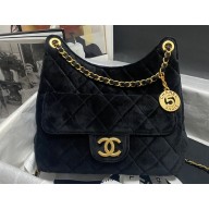 Chanel Velvet Hobo Handbag AS4322 Black 2023