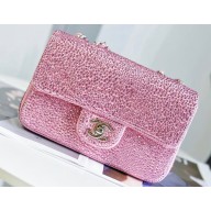 Chanel Strass and Crystal Small Classic Handbag A01116 Light Pink 2023
