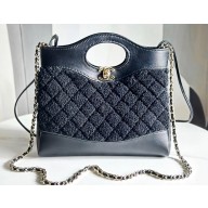 Chanel 31 Tweed Mini Shopping Bag AS4133 Black 2023