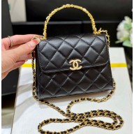 Chanel Mini Handle Clutch Bag with Chain AP2945 Black 2023 (ORIGINAL QUALITY)